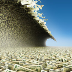 Money tsunami - obrazy, fototapety, plakaty