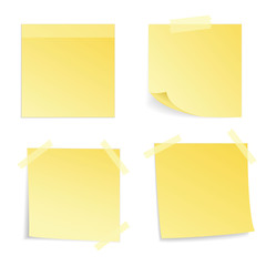Yellow stick note isolated, vector illustrat