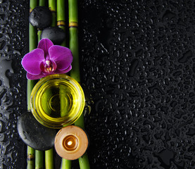 red orchid and bamboo grove,massage oil,candle