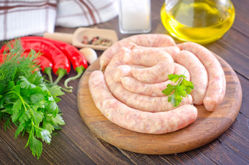 raw sausages