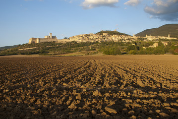 Obraz premium Assisi al tramonto