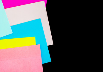 color sheets for note on black background