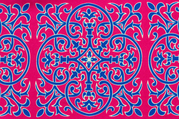Fabric printing red and blue