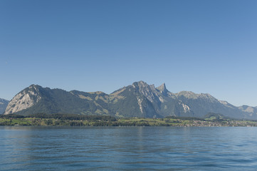Fototapeta na wymiar Berner Oberland, Alpy Szwajcarskie, Stockhornstrasse, Thun, Szwajcaria