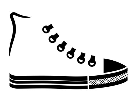 vector sneaker canvas shoe black icon