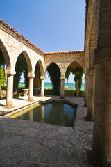 Roman bath in the yard of Balchik palace , Bulgaria