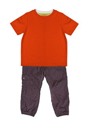 Children's wear - orange t-shirt and trousers