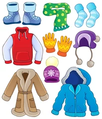 Cercles muraux Pour enfants Winter clothes collection 3