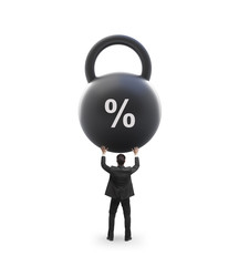 businessman holding weight