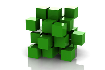 Naklejka premium Abstract geometric shapes from cubes