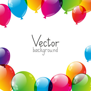Birthday background with color balloons