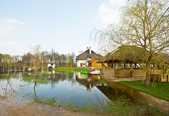 Fototapeta na wymiar Spring flood, Belarus, near Brest