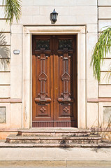 Wooden door. Maruggio. Puglia. Italy.