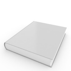 3d Blank book cover over white background