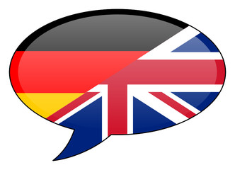 Deutsch-Britische Sprechblase