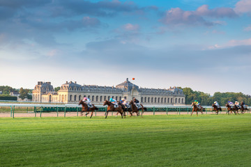 Horserace in Chantilly - obrazy, fototapety, plakaty