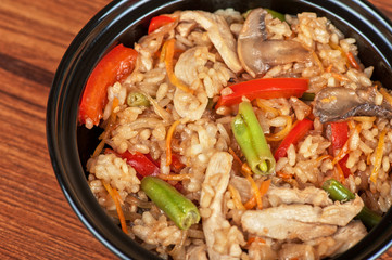 Rice chicken vegetable