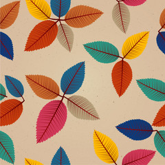 Vintage autumn leaves seamless pattern background. EPS10 file.