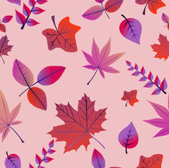 Vintage autumn leaves seamless pattern background. EPS10 file.