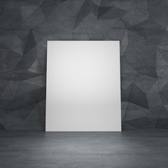 Concrete room with white board