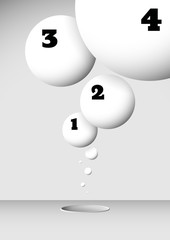 Infographics with growing flying balls