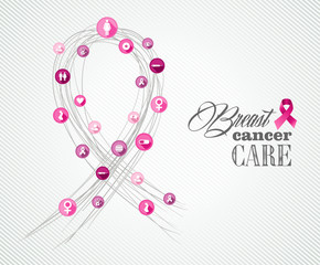 Breast cancer awareness symbols concept banner EPS10 file.