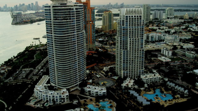 Aerial view Art Deco Hotels Miami South Beach