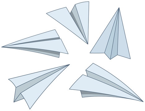Cartoon paper planes