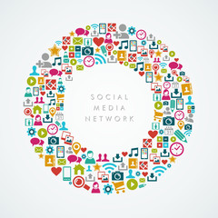 Social media network icons circle composition EPS10 file.