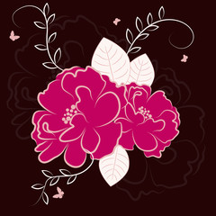 Pink flowers - floral vector background