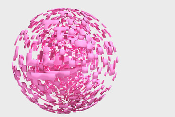 ピンクの球のオブジェ