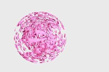 ピンクの球のオブジェ