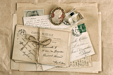 old french postcards and accessories
