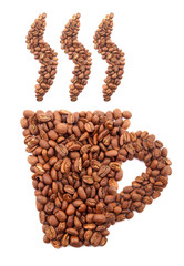Abstract composition from coffee grains.