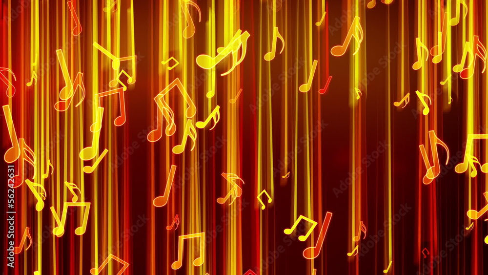 Poster shiny notes falling loop