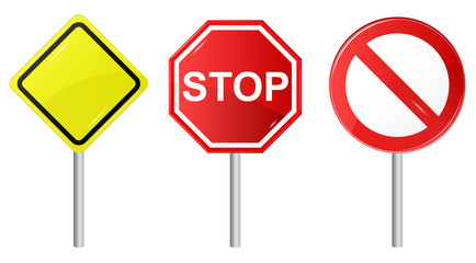 Vector illustration of 3 signs