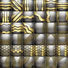 gold and silver background set