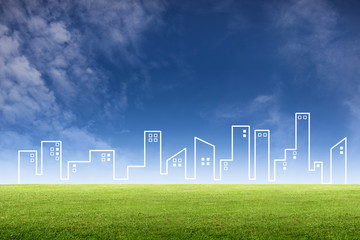 vertor city on landscapes view