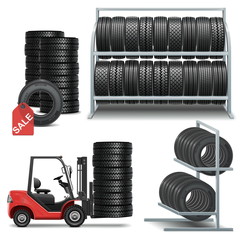 Vector Tire Shop Icons
