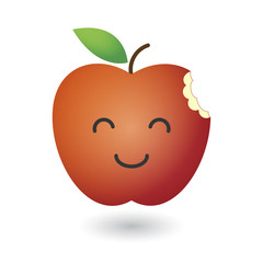 Illustration of a cute red fresh apple