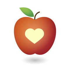 Illustration of a cute red fresh apple