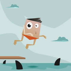 Man jumps into a dangerous lake