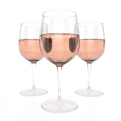 3 Glasses Of Rose Wine
