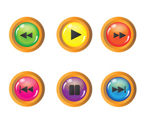 Music icons buttons set. Vector illustration