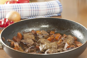 slices of sauteed beef liver