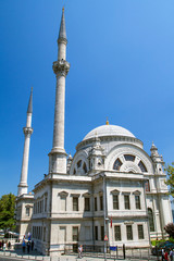 Fototapeta na wymiar ISTANBUL, TURKEY - JULY 30: Dolmabahce Mosque on July 30, 2013 i