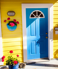 Yellow Blue Door Houseboat Victoria