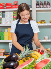 Woman Working At Grocery Store