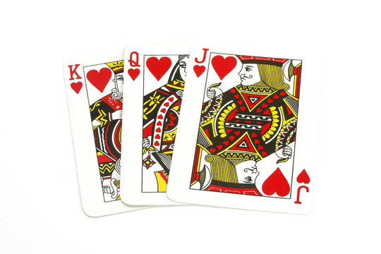 Spielkarten König, Dame, Bauer
