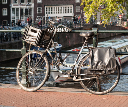 Bicycle on a bridge in Amsterdam